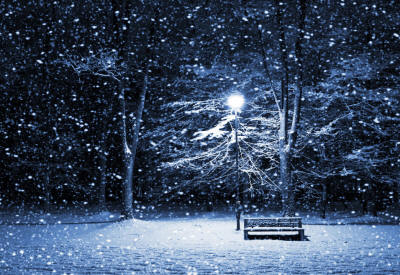 Фото зимы в ночное время